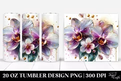 20 Oz Tumbler Sublimation | Glossy Orchid Clipart Product Image 1