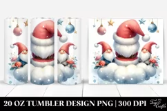 Cute Santa with Gnomes Digital Painting | 20 oz Tumbler Product Image 1
