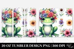 Colorful Flower Crown Frog | 20 oz Tumbler Product Image 1