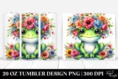 Colorful Flower Crown Frog | 20 oz Tumbler Product Image 1