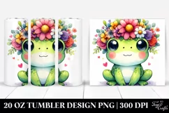 Colorful Flower Crown Frog | 20 oz Tumbler Product Image 1