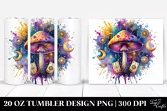 Vibrant Magical Celestial Mushroom 20 Oz Tumbler Product Image 1