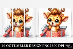 Cute Giraffe with Reindeer Horns PNG Product Image 1