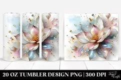Abstract Pastel Petunia Clipart, 20 Oz Tumbler Product Image 1
