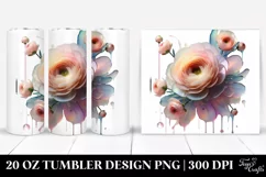 Glossy Abstract Ranunculus Clipart 20 Oz Tumbler Product Image 1