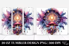 Vibrant Magical Celestial Mushroom 20 Oz Tumbler Product Image 1