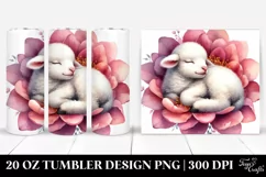 Sleeping Lamb in Flower | 20 Oz Tumbler Product Image 1