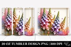 Abstract 3D Looking Pastel Plastic Foxglove | 20 oz Tumbler Product Image 1