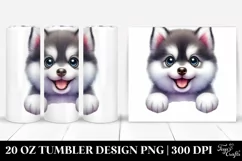 Enthusiastic Siberian Husky Clipart 20 Oz Tumbler Product Image 1