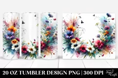 Vibrant Wild Flowers Abstract | 20 Oz Tumbler Product Image 1
