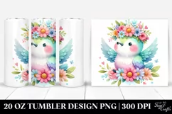 Cute Hummingbird Flower Crown | 20 oz Tumbler Product Image 1