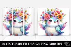 Cute Hummingbird Flower Crown | 20 oz Tumbler Product Image 1