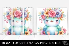 Cute Hummingbird Flower Crown | 20 oz Tumbler Product Image 1