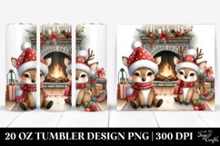 Whimsical Deer by Fireplace, Transparent 20 Oz Tumbler Product Image 1