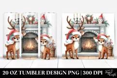 Whimsical Deer by Fireplace 20 Oz Tumbler Product Image 1