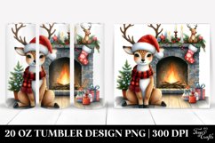 Whimsical Deer by Fireplace 20 Oz Tumbler Product Image 1