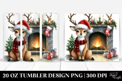 Whimsical Deer by Fireplace 20 Oz Tumbler Product Image 1