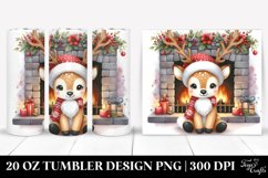 Whimsical Deer by Fireplace 20 Oz Tumbler Product Image 1