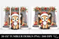 Whimsical Deer by Fireplace 20 Oz Tumbler Product Image 1