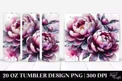 20 Oz Tumbler Sublimation | Swirls Glossy Peonies | 20 Oz Product Image 1