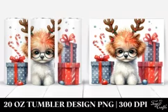 Poodle in Winter with Reindeer Horns PNG Product Image 1