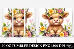 Baby Highland Cow Smiling PNG Product Image 1