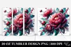 20 Oz Tumbler Sublimation | Marble -like Peonies | 20 Oz Product Image 1