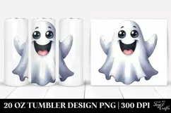 Funny Halloween Ghost Clipart, High-Res 20 Oz Tumbler Product Image 1