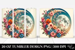 Vibrant Flowers Vintage Half Moon Tumbler Product Image 1