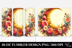 Retro Flowers Vintage Half Moon Tumbler Product Image 1
