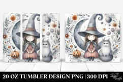 Mystical Watercolor Witch Cat Tumbler Product Image 1