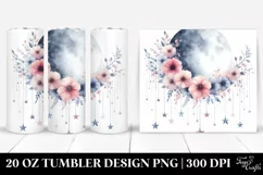 Starry Night Flowers Half Moon Tumbler Product Image 1