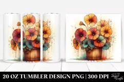 Abstract Nasturtium Stained , High-Res 20 Oz Tumbler Product Image 1
