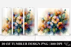 Abstract Pastel Nasturtium Stained 20 Oz Tumbler Product Image 1