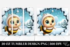 Cute Baby Bee in Winter 20 Oz Tumbler Product Image 1