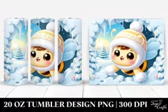 Cute Baby Bee in Winter 20 Oz Tumbler Product Image 1
