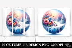 Vibrant Christmas 3D Round Winter Scene | 20 oz Tumbler Product Image 1