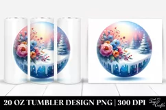 Vibrant Christmas 3D Round Winter Scene | 20 oz Tumbler Product Image 1