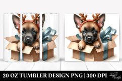 Expressive Malinois with Reindeer Horns PNG Product Image 1