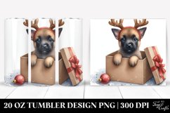Expressive Malinois with Reindeer Horns PNG Product Image 1