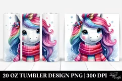 Vibrant Unicorn in Winter 20 Oz Tumbler Product Image 1