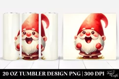 Simple Watercolor Retro Excited Gnome | 20 oz Tumbler Product Image 1