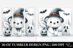 Cute Baby Polar Bear in Halloween PNG Product Image 1
