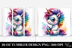 Vibrant Baby Unicorn 20 oz Tumbler Product Image 1