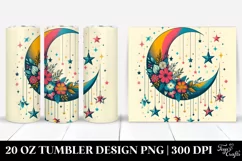 Retro Half Moon Colorful Stars Tumbler Product Image 1