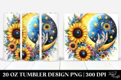 Half Moon with Sunflowers Clipart, High-Res 20 Oz Tumbler Product Image 1