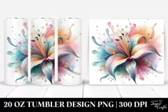 Lily Watercolor Splash Tumbler Product Image 1