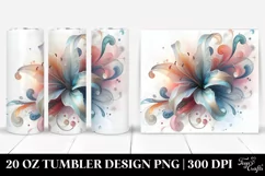 Lily Watercolor Splash Tumbler Product Image 1