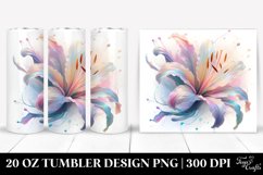 Lily Watercolor Splash Tumbler Product Image 1