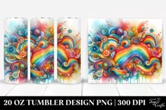 Colorful Vibrant Rainbow | 20 oz Tumbler Product Image 1